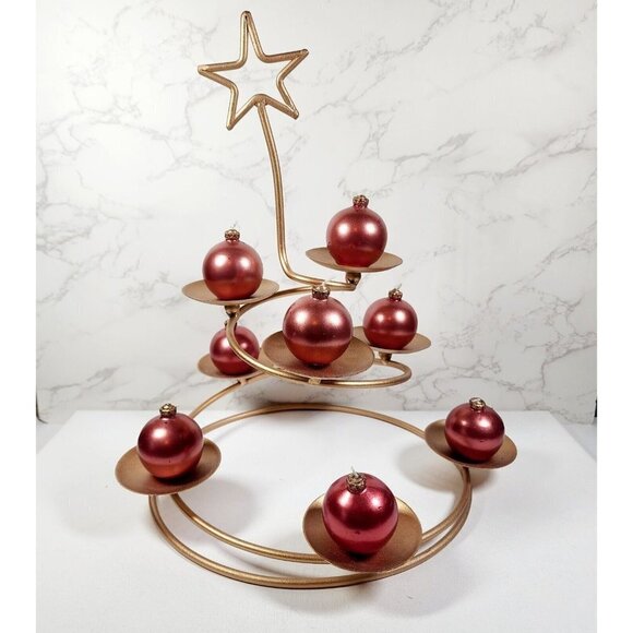 PartyLite Metal Star Holiday Ball Ornament Candles Holder tabletop Centerpiece - Picture 6 of 8